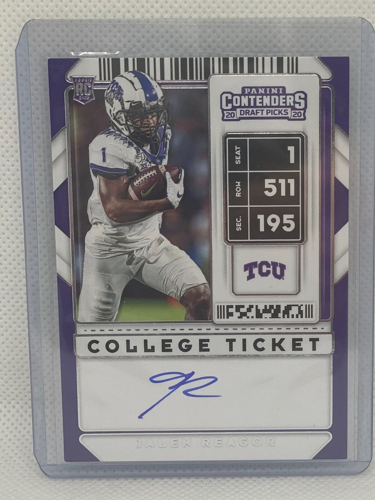 JALEN REAGOR 2020 PANINI CONTENDERS DRAFT PICKS COLLEGE TICKET ON CARD AUTO #113