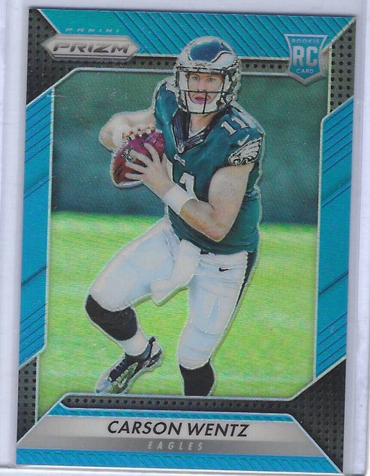 CARSON WENTZ 2016 PANINI PRIZM LIGHT BLUE PRIZMS RC #D 175/199