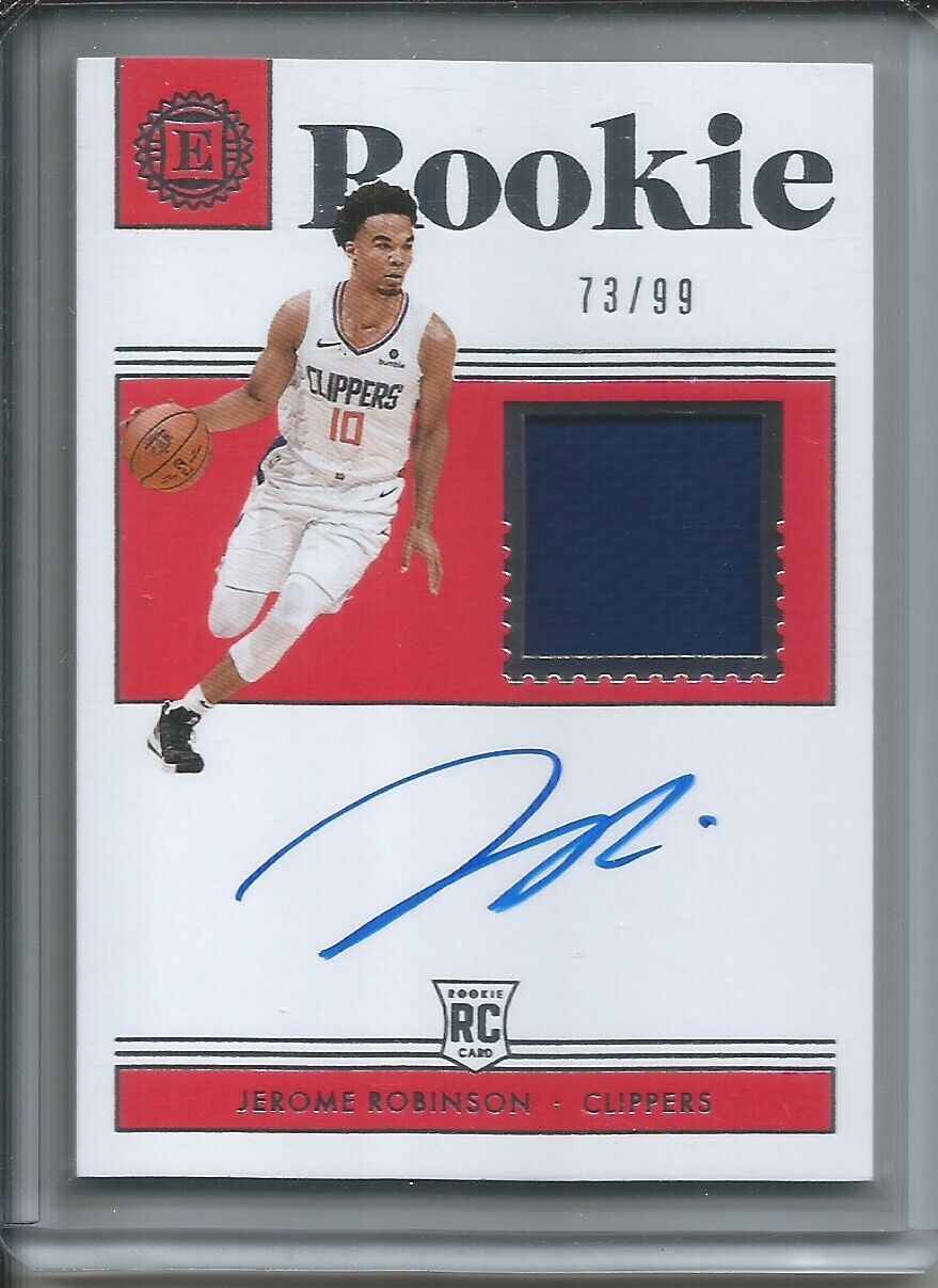 JEROME ROBINSON 2018-19 PANINI ENCASED ROOKIE JERSEY ON CARD AUTO RC #D 73/99