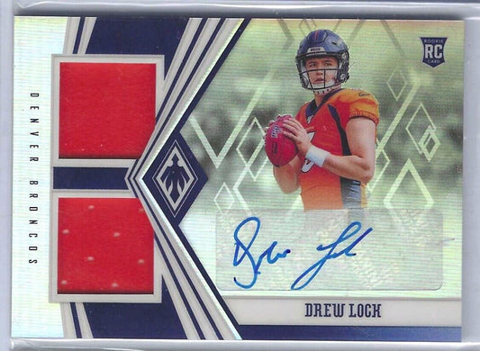 DREW LOCK 2019 PHOENIX SILVER PRIZM DUAL PATCH AUTO RC #D 44/99