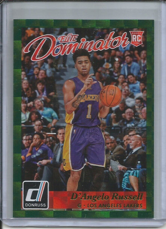 D'ANGELO RUSSELL 2015-16 DONRUSS ELITE DOMINATORS GREEN FOIL #D /999 ROOKIE RC