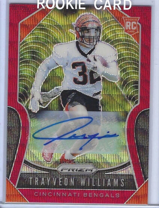 TRAYVEON WILLIAMS 2019 PANINI PRIZM RED WAVE PRIZM ROOKIE AUTO RC #D /149