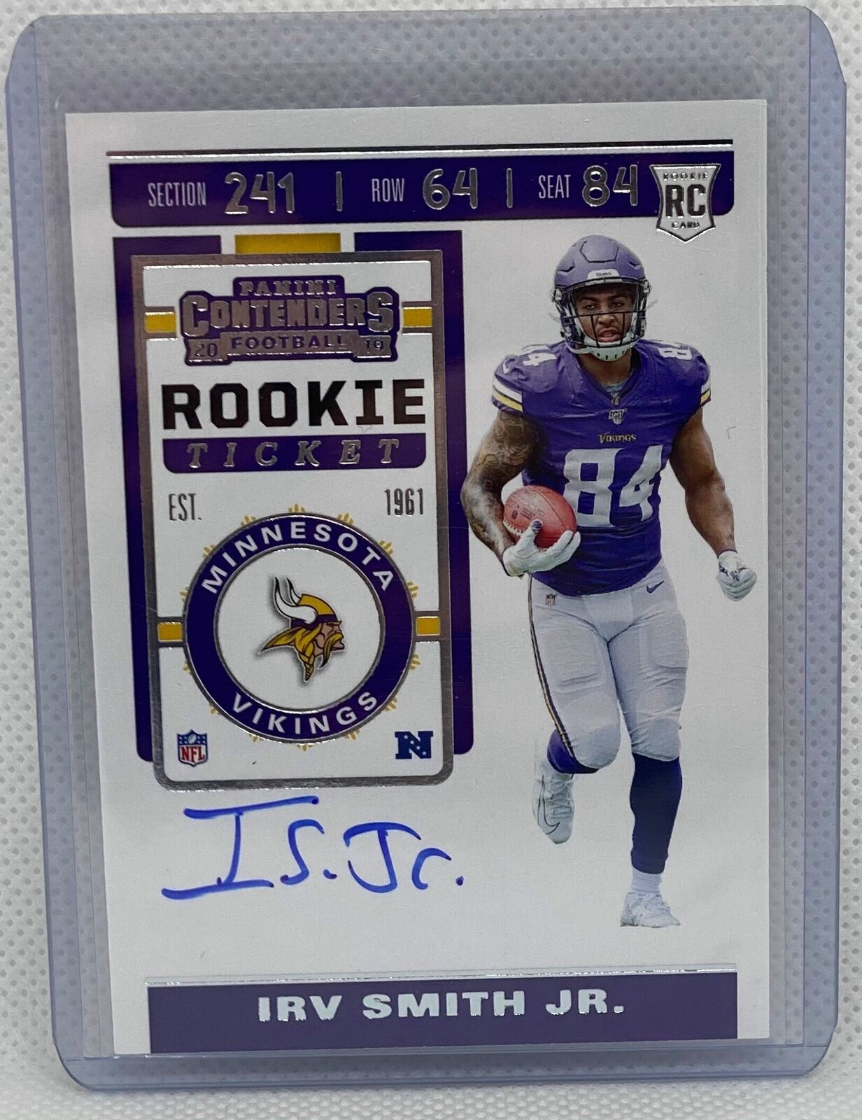 IRV SMITH JR. 2019 PANINI CONTENDERS ROOKIE TICKET ON CARD AUTO RC #132