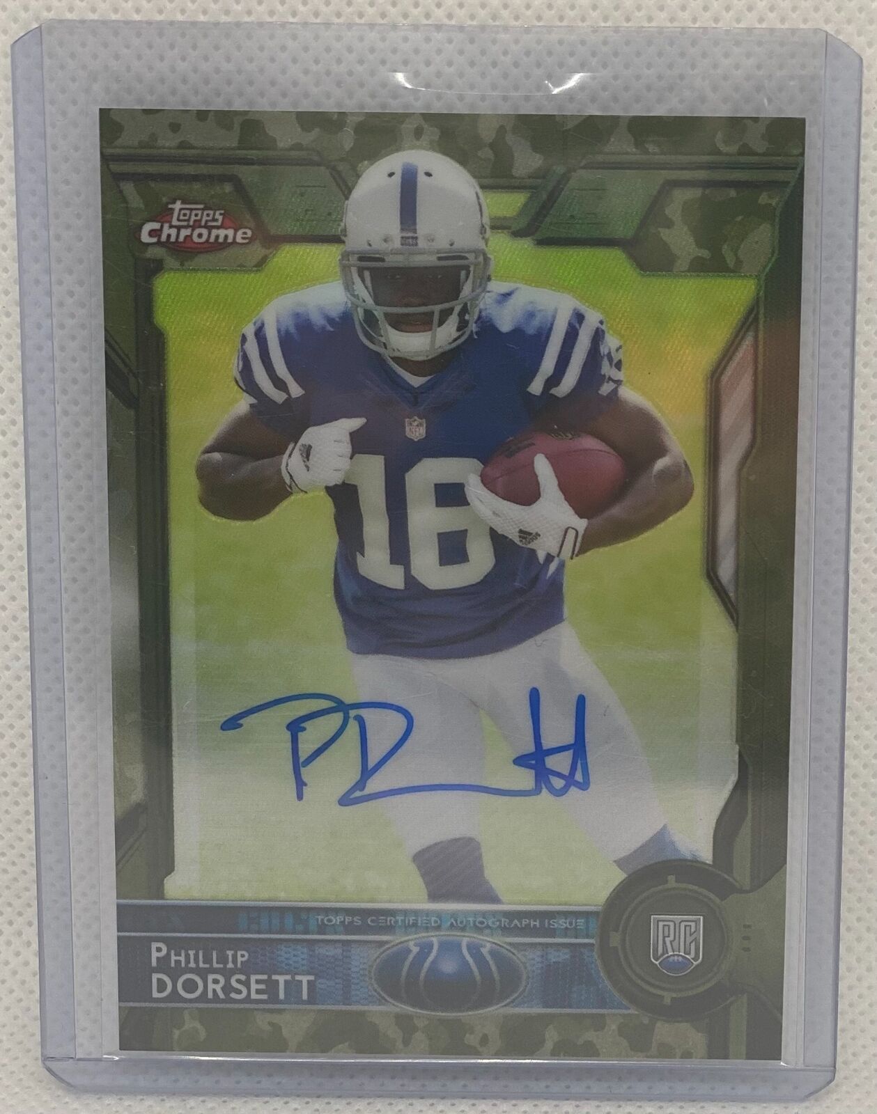 PHILLIP DORSETT 2015 TOPPS CHROME CAMO REFRACTOR AUTO RC #D 80/99