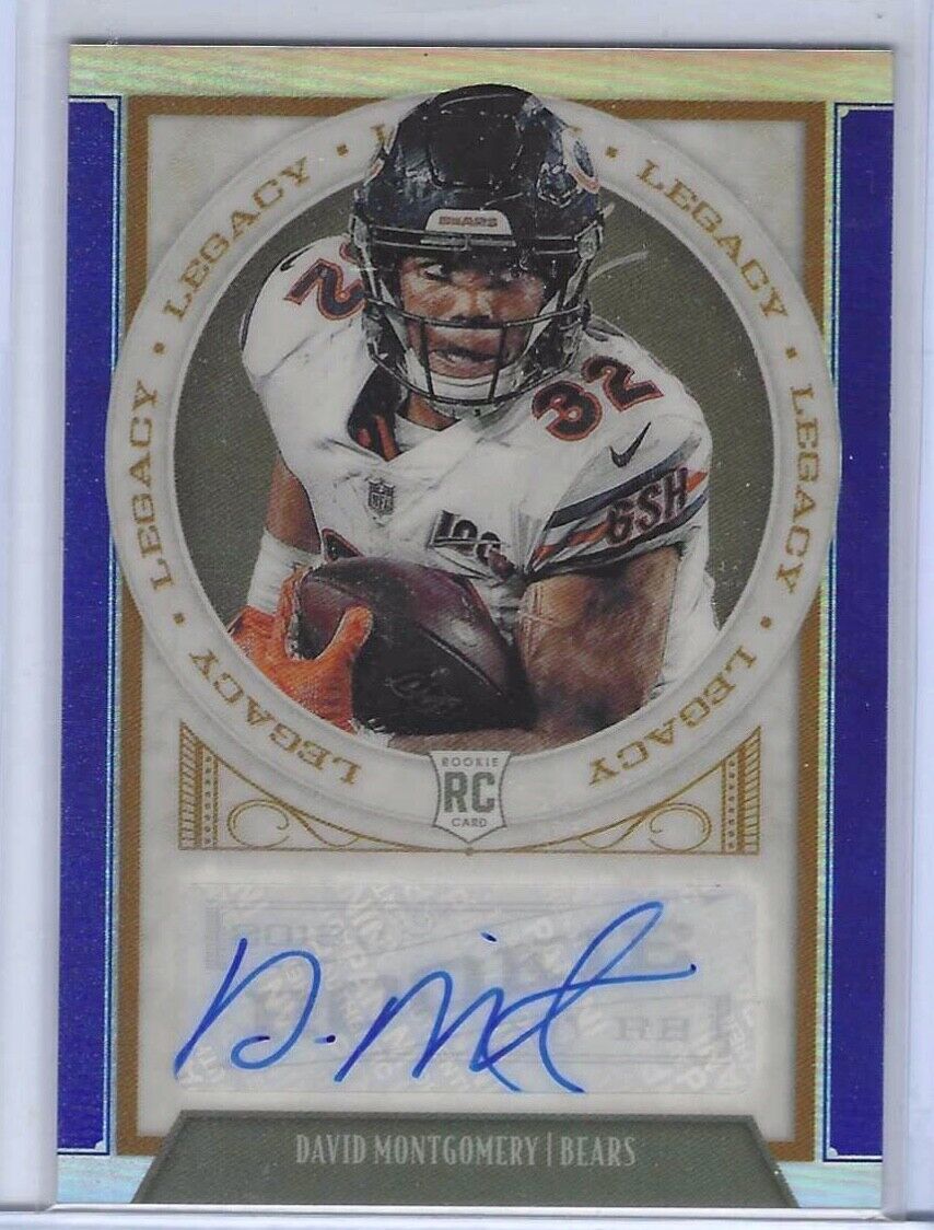 DAVID MONTGOMERY 2019 CHRONICLES LEGACY BLUE PRIZM AUTO RC #D /10