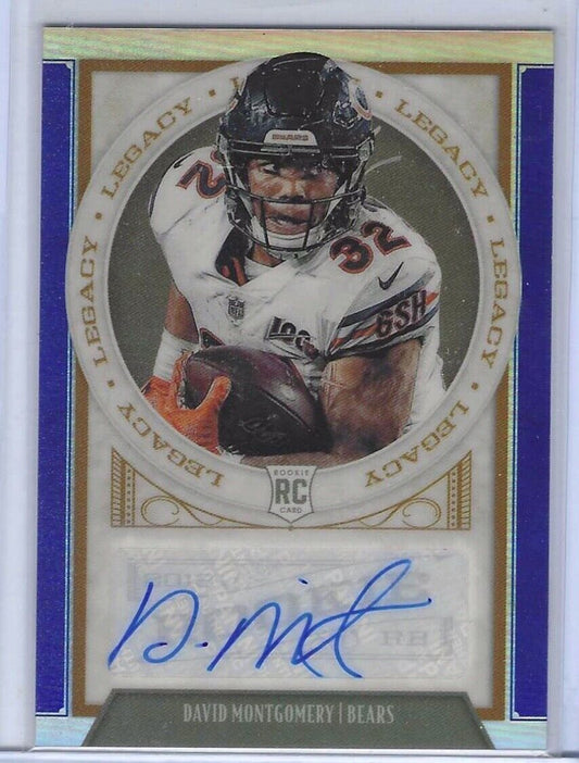 DAVID MONTGOMERY 2019 CHRONICLES LEGACY BLUE PRIZM AUTO RC #D /10