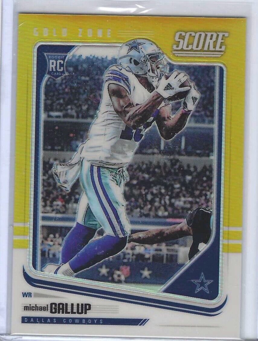 MICHAEL GALLUP 2018 PANINI HONORS SCORE GOLD PRIZM RC #D 30/50