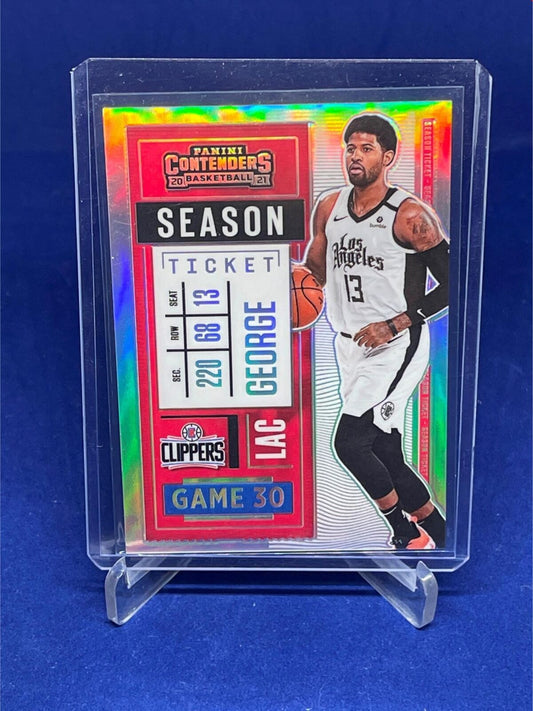 PAUL GEORGE 2020-21 PANINI CONTENDERS SEASON TICKET VARIATION PREMIUM HOLO # 50