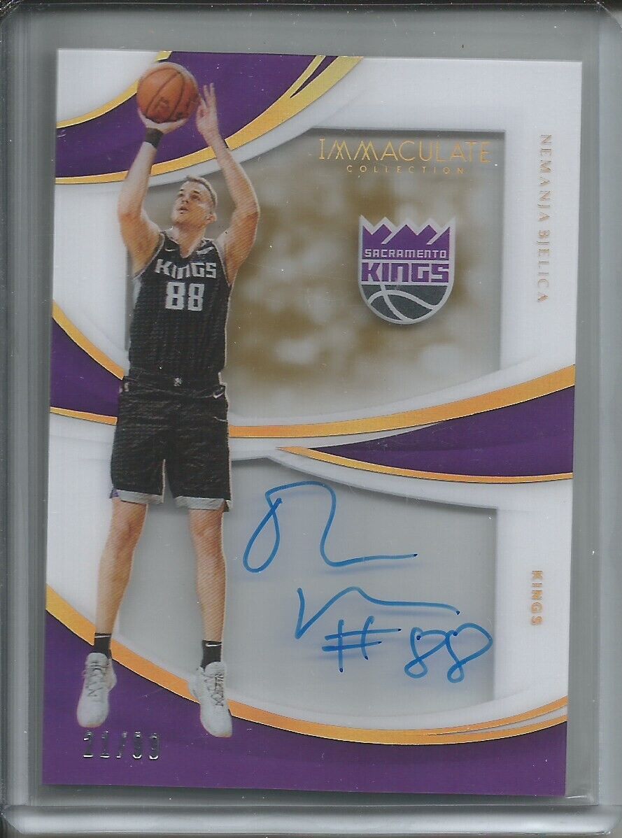 NEMANJA BJELICA 2018-19 PANINI IMMACULATE SHADOWBOX SIGS ON CARD AUTO #D 21/99