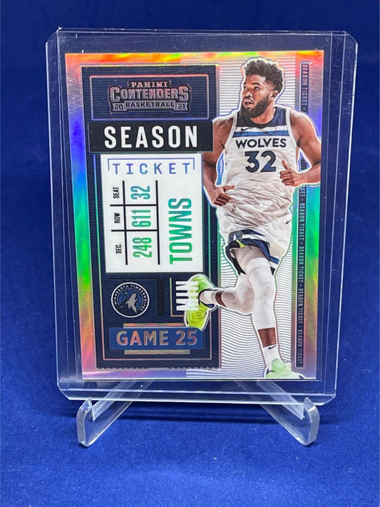 KARL-ANTHONY TOWNS 2020-21 PANINI CONTENDERS PREMIUM TICKET VARIATION HOLO # 67