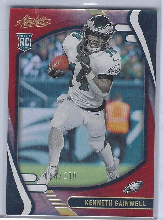 KENNETH GAINWELL 2021 ABSOLUTE RED ROOKIE RC #D 84/100