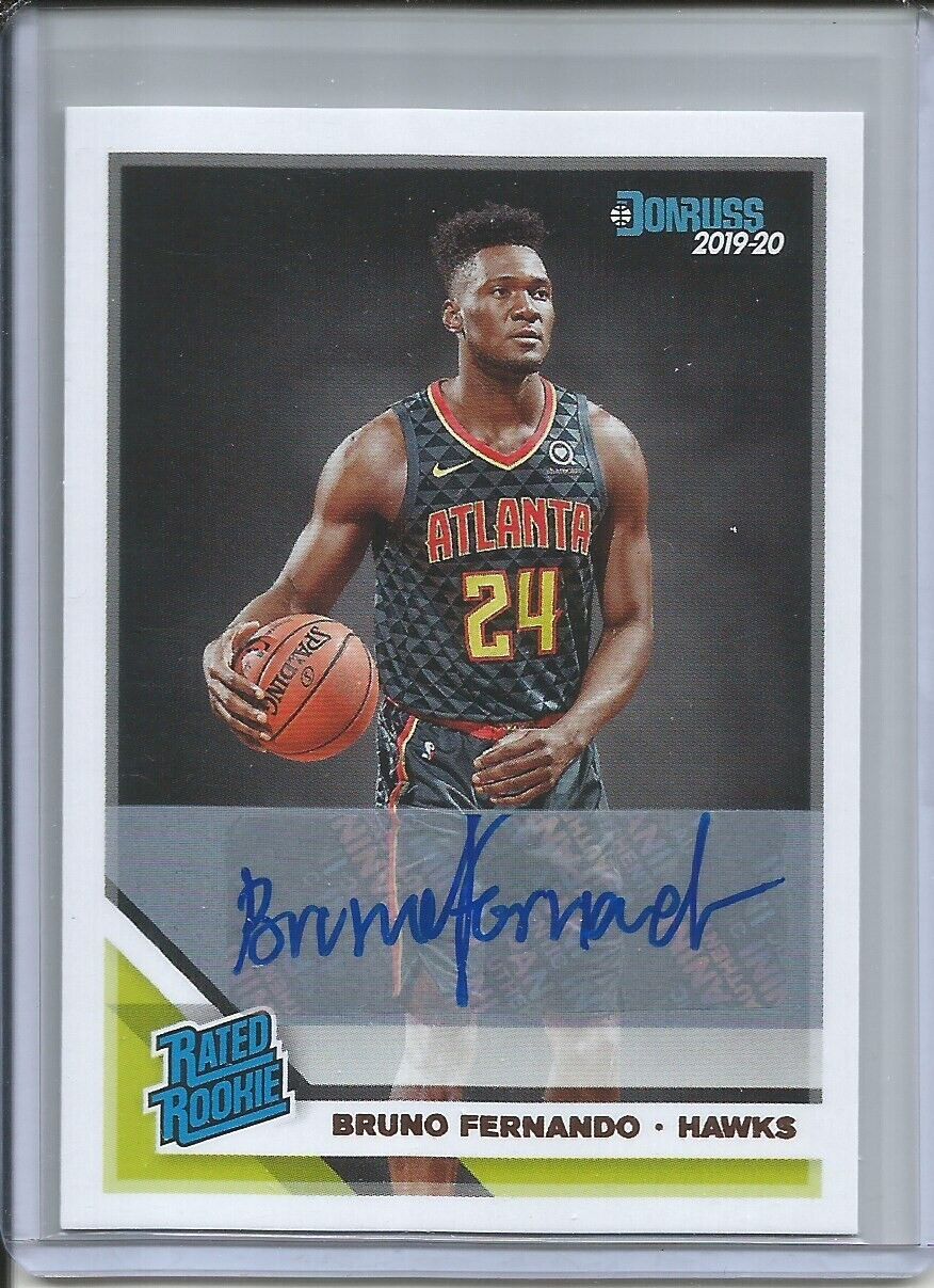 BRUNO FERNANDO 2019-20 PANINI DONRUSS RATED ROOKIE AUTO RC HAWKS