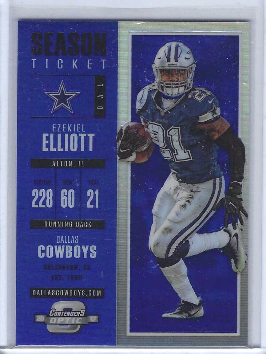 EZEKIEL ELLIOTT 2017 OPTIC CONTENDERS BLUE PRIZM HOLO #D /99