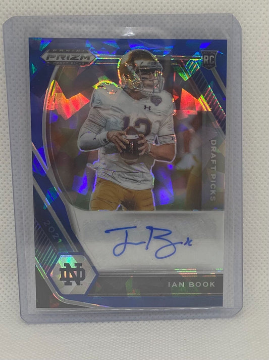 IAN BOOK 2021 PANINI PRIZM DRAFT PICKS BLUE CRACKED ICE PRIZM AUTO RC #D 49/75