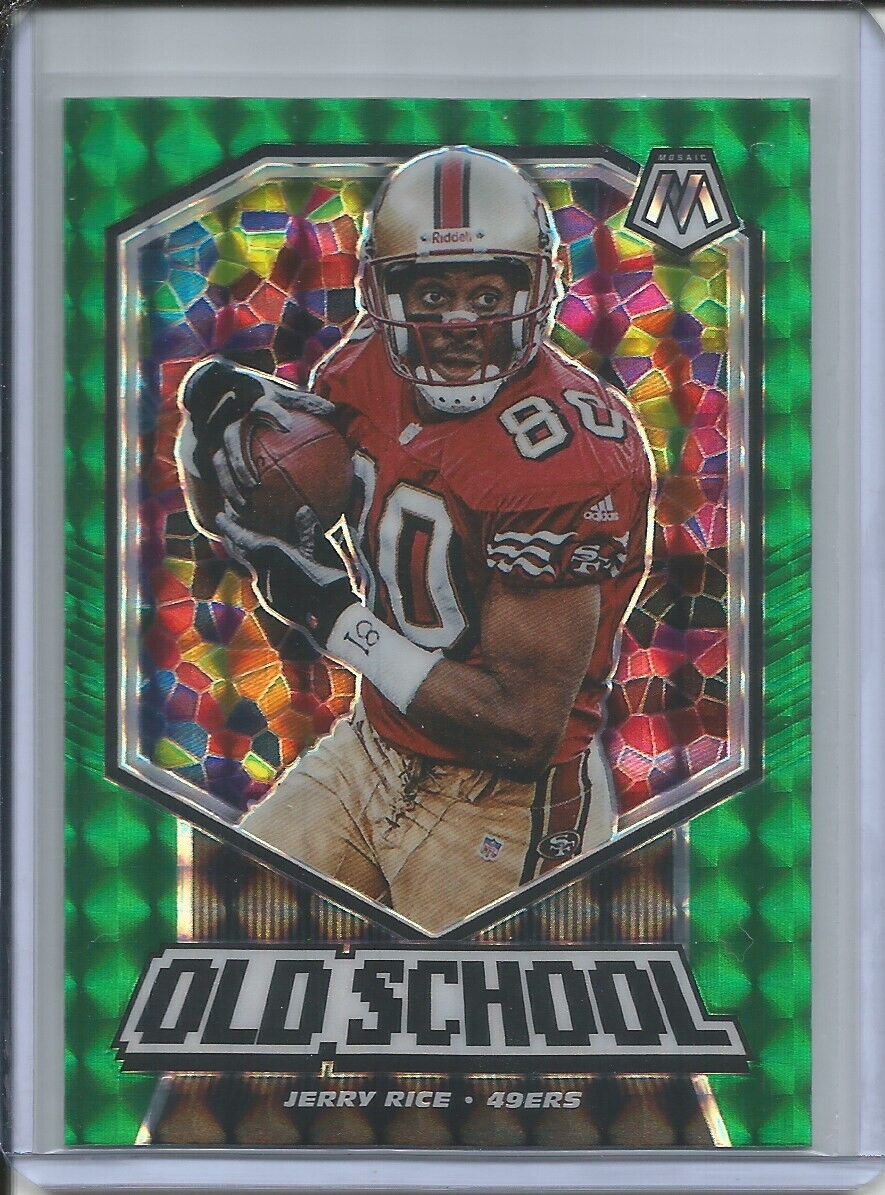 JERRY RICE 2019-20 PANINI MOSAIC OLD SCHOOL GREEN PRIZM 49ERS