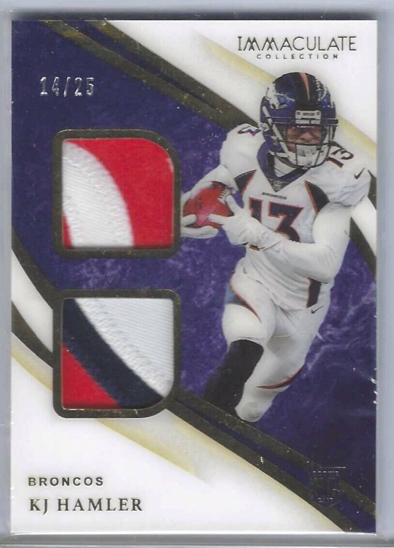 KJ HAMLER 2020 IMMACULATE COLLECTION DUAL ROOKIE PATCH RC #D /25
