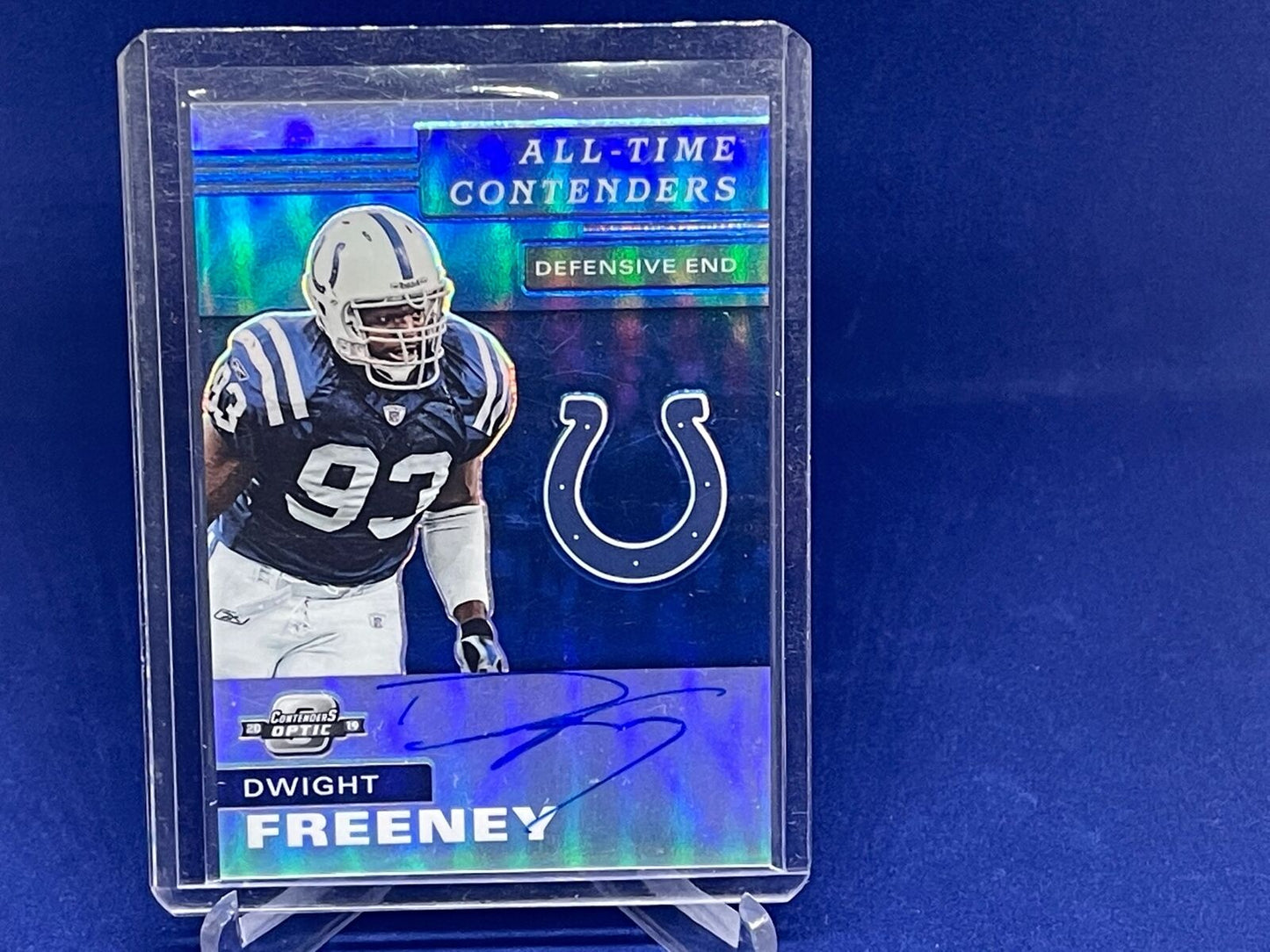 DWIGHT FREENEY 2019 CONTENDERS OPTIC ALL TIME BLUE PRIZM ON CARD AUTO #D 70/75