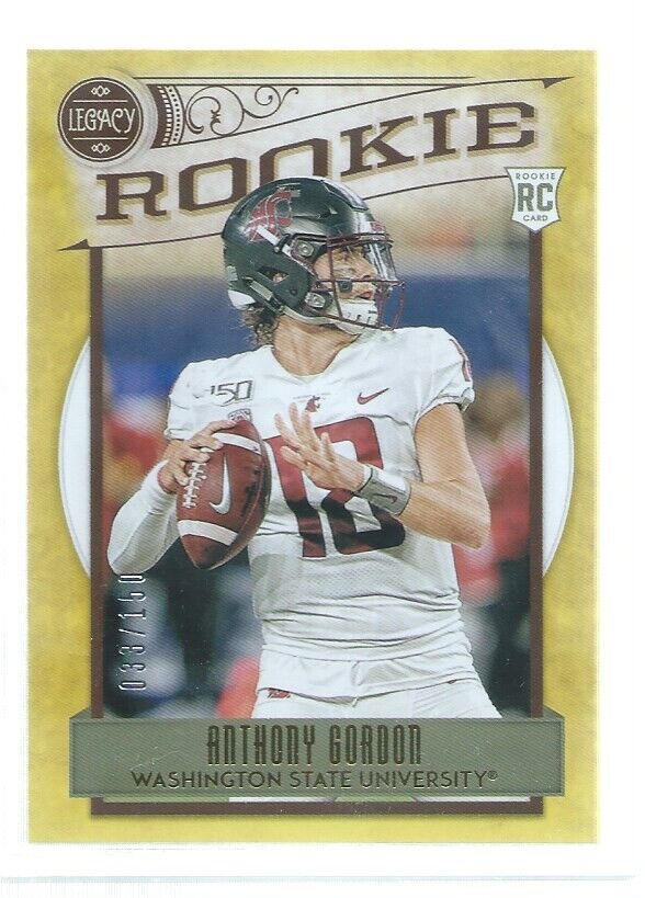 ANTHONY GORDON 2020 PANINI LEGACY ROOKIE YELLOW RC #D 33/150