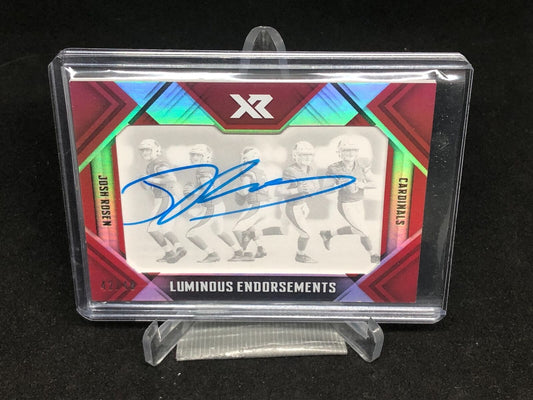 JOSH ROSEN 2018 PANINI XR LUMINOUS ENDORSEMENTS ON CARD AUTO RC #D 42/49