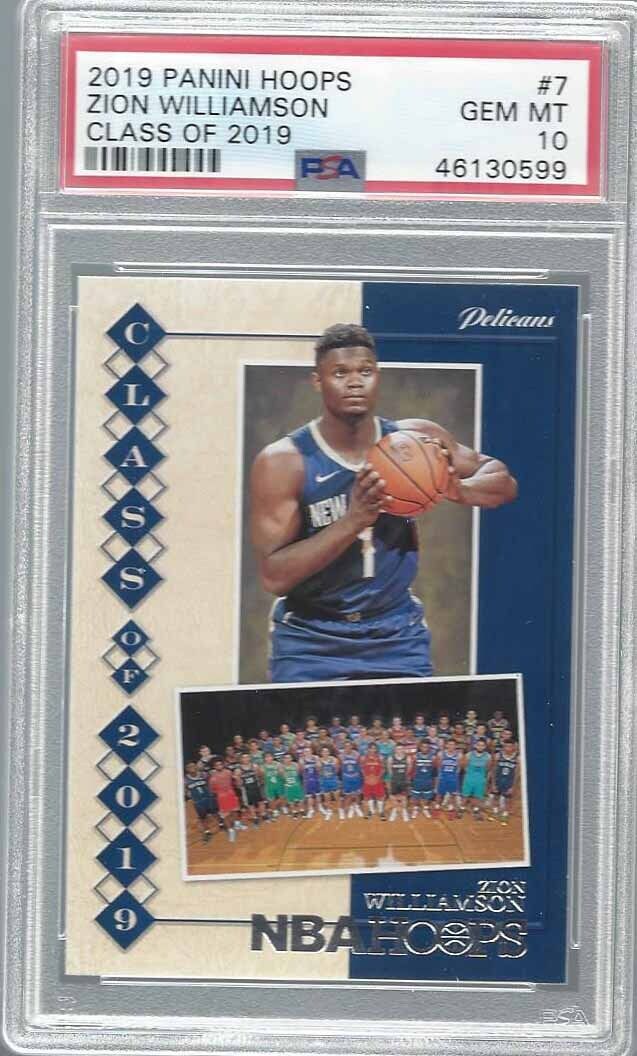 ZION WILLIAMSON 2019-20 PANINI NBA HOOPS CLASS OF 2019 ROOKIE RC #7 PSA 10 GEM