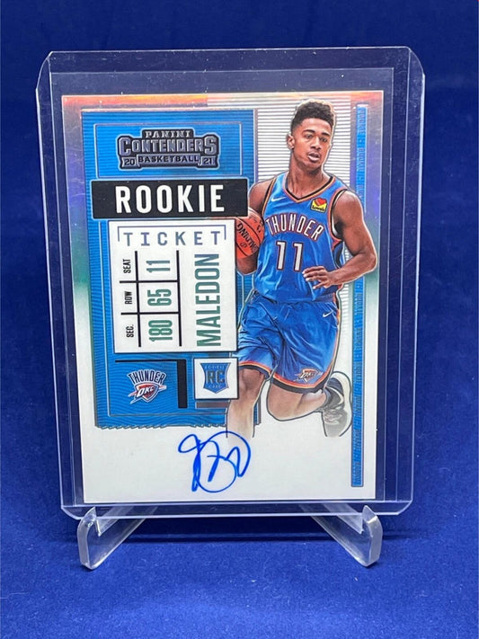 THEO MALEDON 2020-21 CONTENDERS ROOKIE TICKET PREMIUM VARIATION HOLO AUTO RC