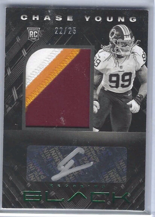 CHASE YOUNG 2020 PANINI BLACK GREEN RPA JUMBO PATCH AUTO RC #D 22/25
