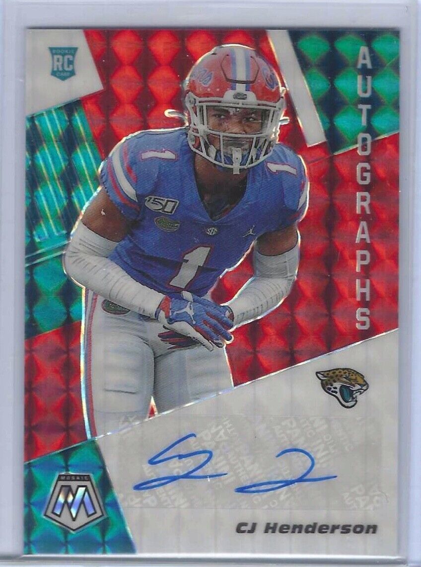 CJ HENDERSON 2020 PANINI MOSAIC RED PRIZM ROOKIE AUTO RC #RA46