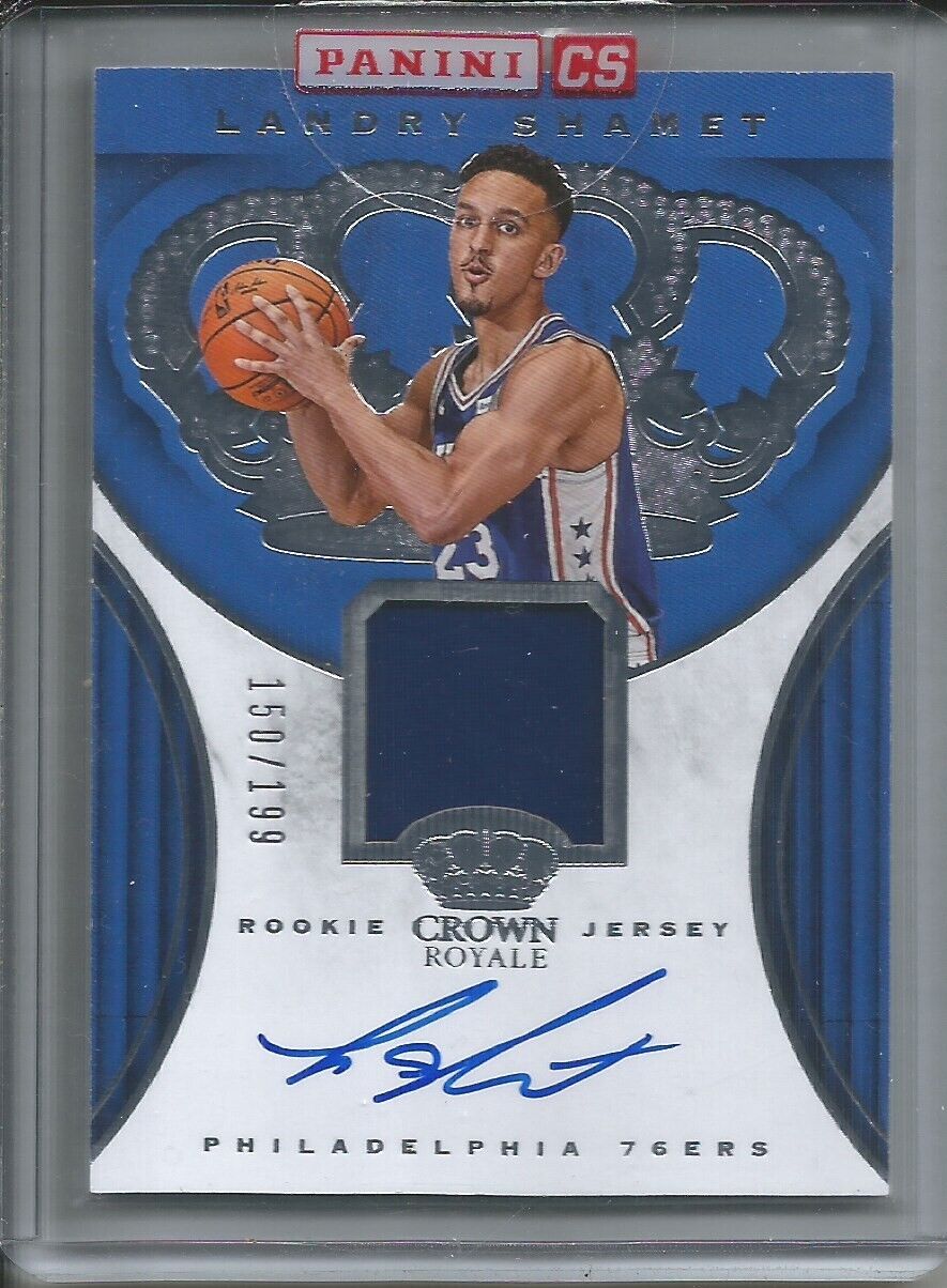 LANDRY SHAMET 2018-19 PANINI CROWN ROYALE ROOKIE JERSEY AUTO RC #D 150/199