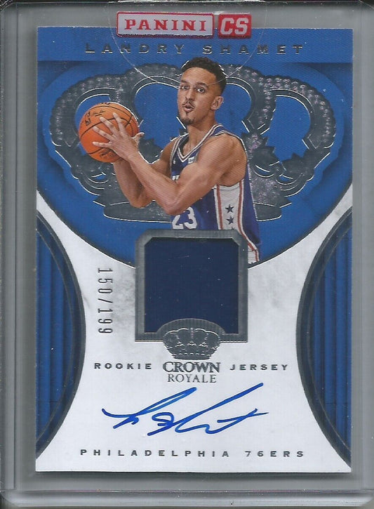 LANDRY SHAMET 2018-19 PANINI CROWN ROYALE ROOKIE JERSEY AUTO RC #D 150/199