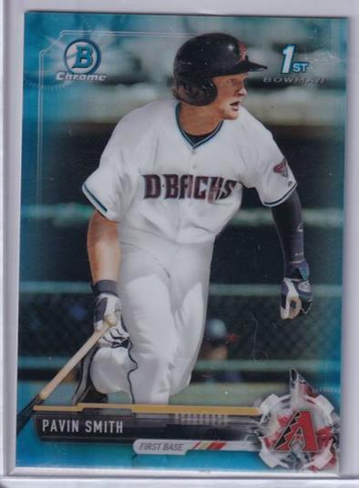 PAVIN SMITH 2017 BOWMAN CHROME SKY BLUE REFRACTOR 1ST PROSPECT #D 019/399