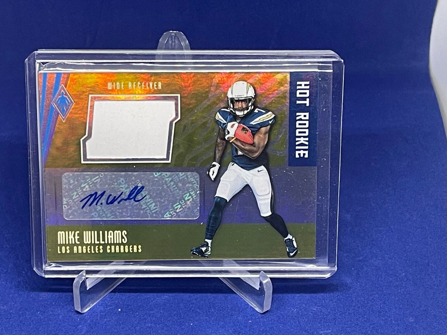 MIKE WILLIAMS 2017 PANINI PHOENIX GOLD HELMET PATCH AUTO ROOKIE RC #D 4/10
