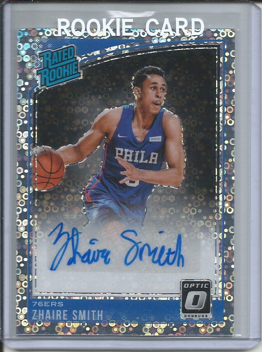 ZHAIRE SMITH 2018-19 PANINI OPTIC FASTBREAK RATED ROOKIE AUTO RC