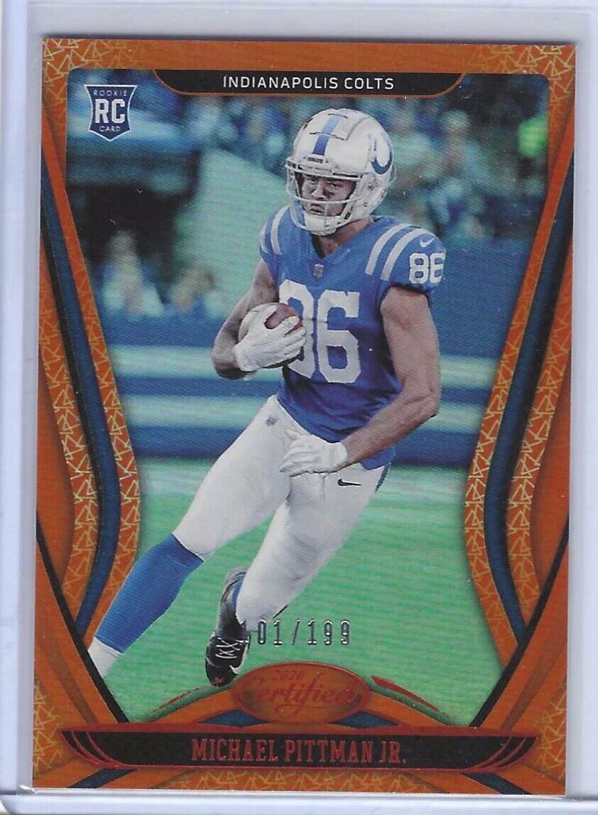 MICHAEL PITTMAN JR 2020 CERTIFIED ORANGE ROOKIE RC #D 101/199