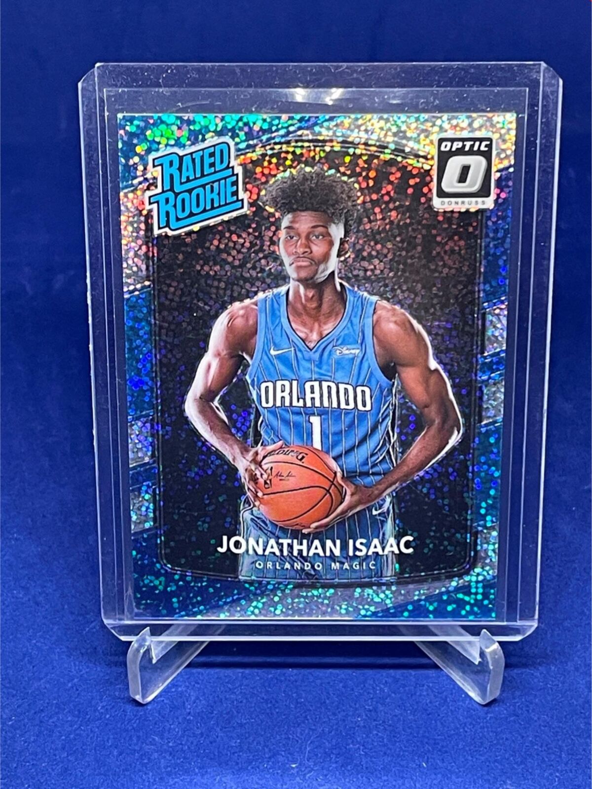 JONATHAN ISAAC 2017-18 DONRUSS OPTIC WHITE SPARKLE RATED SSP /20 ROOKIE RC # 195