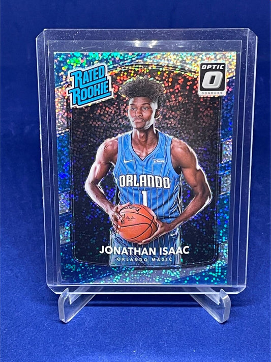 JONATHAN ISAAC 2017-18 DONRUSS OPTIC WHITE SPARKLE RATED SSP /20 ROOKIE RC # 195