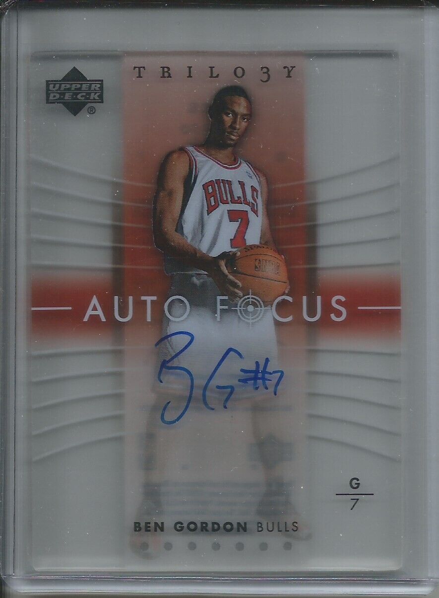 BEN GORDON 2005 UPPER DECK TRILOGY AUTO FOCUS ON CARD RC