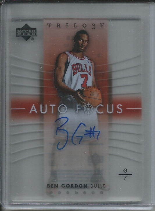 BEN GORDON 2005 UPPER DECK TRILOGY AUTO FOCUS ON CARD RC