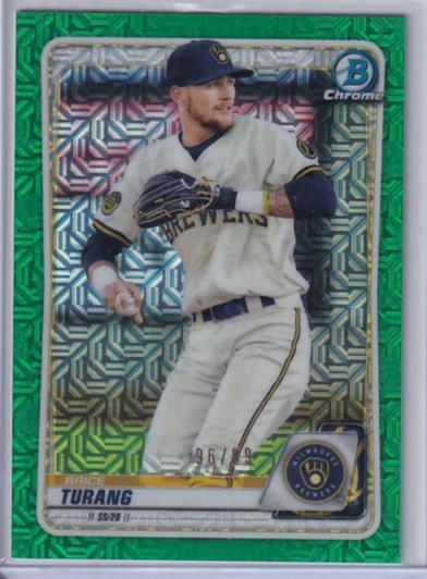 BRICE TURANG 2020 BOWMAN CHROME PROSPECT GREEN MEGA BOX MOJO REFRACTOR #D 96/99
