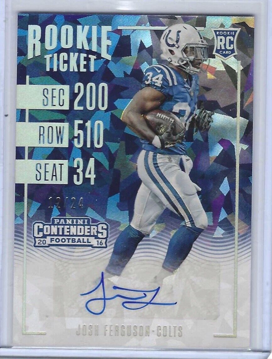 JOSH FERGUSON 2016 PANINI CONTENDER ROOKIE CRACKED ICE AUTO RC #D /24