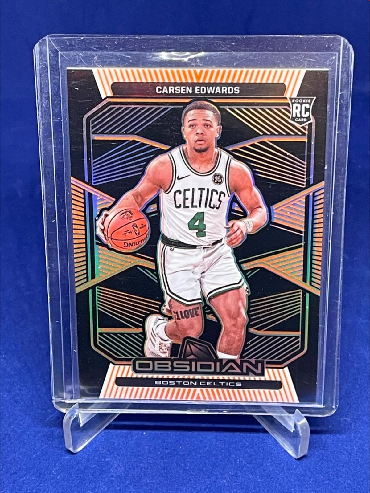CARSEN EDWARDS 2019-20 PANINI OBSIDIAN ELECTRIC ETCH ORANGE ROOKIE RC #D 5/50