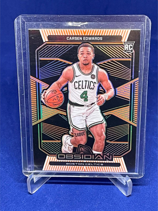 CARSEN EDWARDS 2019-20 PANINI OBSIDIAN ELECTRIC ETCH ORANGE ROOKIE RC #D 5/50