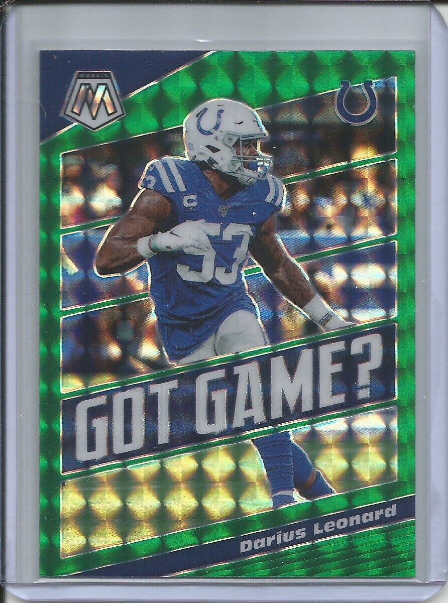 DARIUS LEONARD 2019-20 PANINI MOSAIC GOT GAME? GREEN PRIZM COLTS