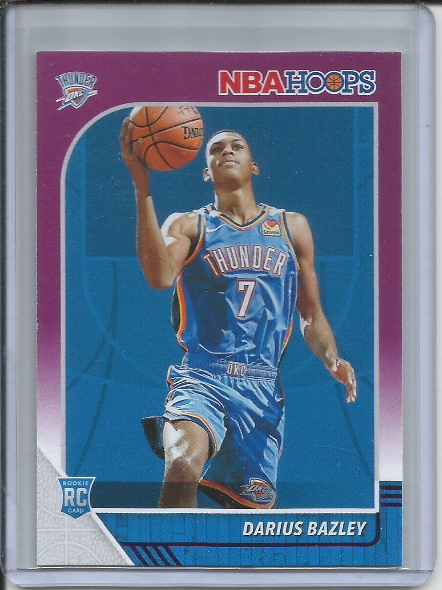 DARIUS BAZLEY 2019-20 PANINI HOOPS PURPLE BORDER ROOKIE RC THUNDER
