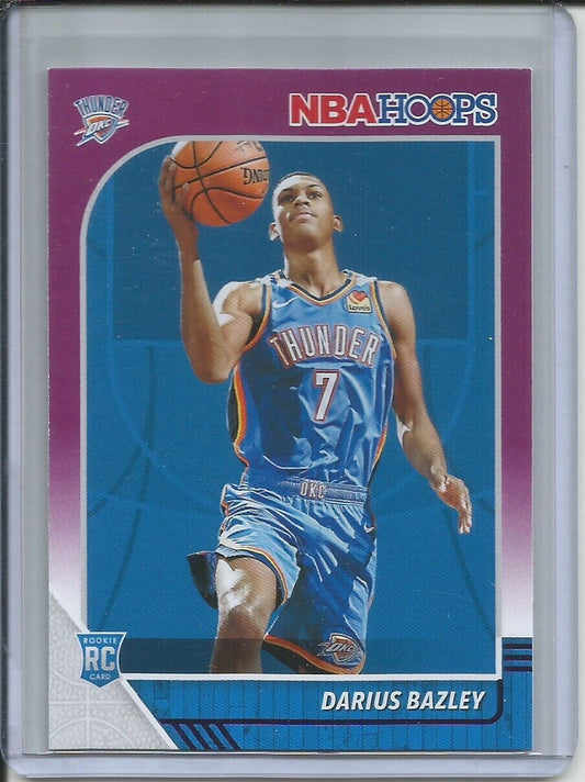 DARIUS BAZLEY 2019-20 PANINI HOOPS PURPLE BORDER ROOKIE RC THUNDER