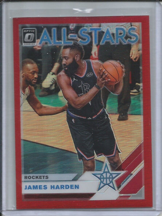 JAMES HARDEN 2019-20 PANINI DONRUSS OPTIC ALL-STARS RED HOLO PRIZM #D 47/99