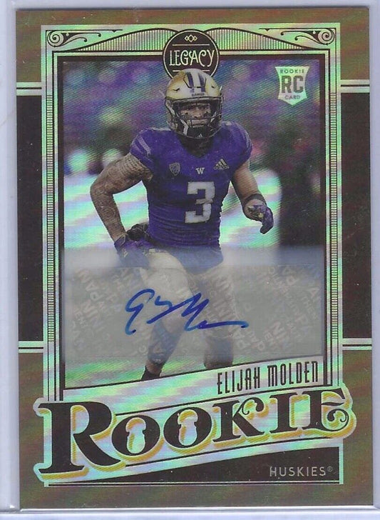 ELIJAH MOLDEN 2021 PANINI LEGACY BRONZE PRIZM AUTO RC #D 2/100