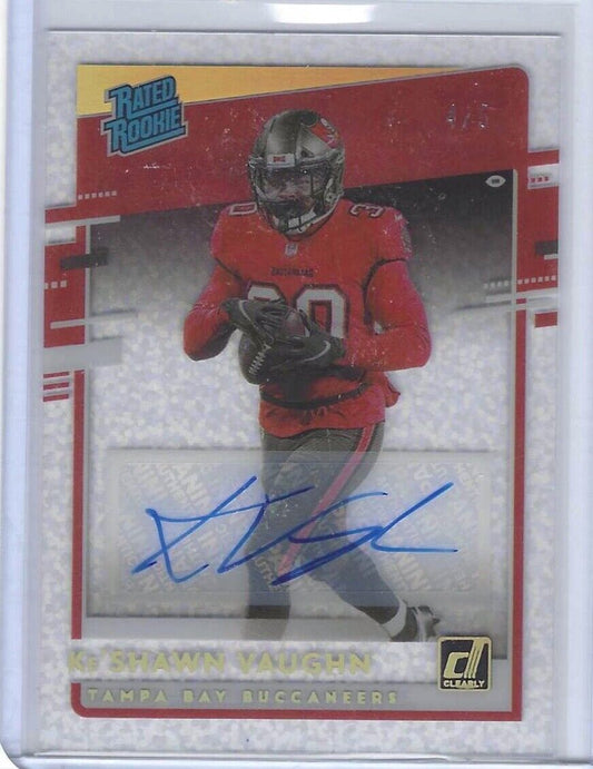 KE'SHAWN VAUGHN 2020 CHRONICLES CLEARLY DONRUSS SPARKLE PRIZM AUTO RC #D 4/5
