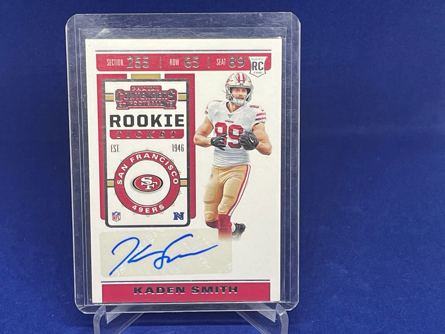KADEN SMITH 2019 PANINI CONTENDERS ROOKIE TICKET AUTO RC # 202