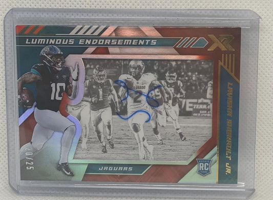 LAVISKA SHENAULT JR. 2020 PANINI XR LUMINOUS ENDORSEMENTS ON CARD AUTO RC #D /25