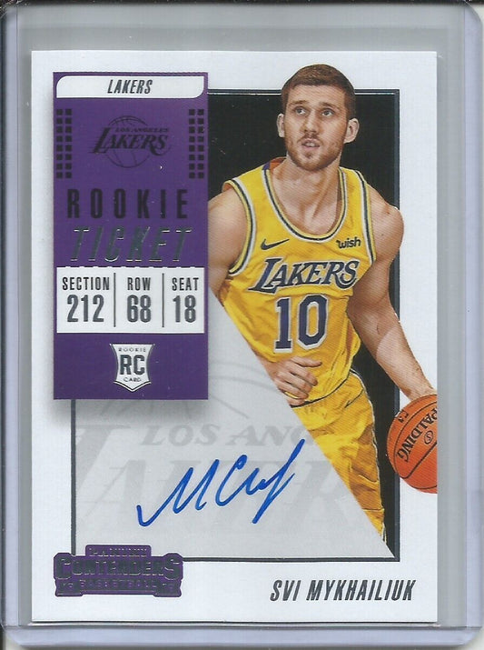 SVI MYKHAILIUK 2018-19 PANINI CONTENDERS ROOKIE TICKET ON CARD AUTO RC